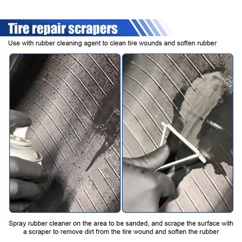 Heavy Duty Tire Patch Kit For Quick Flat Fixes With 30 Reinforced Patches In 32mm 42mm 58mm Sizes Plus Patch Roller Buffer Wheel And Liner Scraper use
