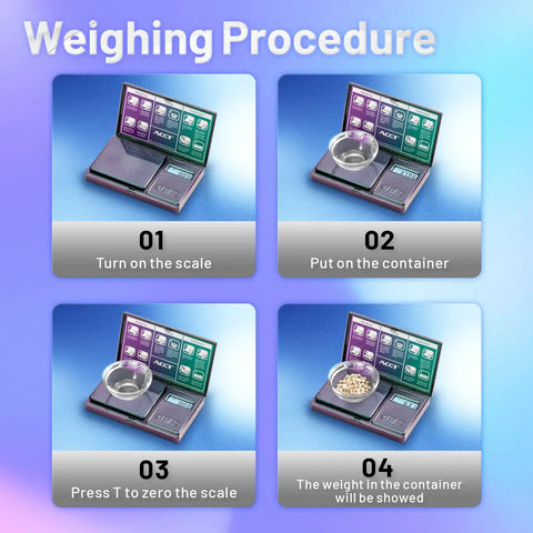 Step-by-step use of Rainbow Finish Handy Pocket Size Scale 500G By 0.01G With Tare Six Units Compact Mini Gram Scale