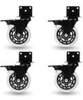 Side Mount Swivel Caster Wheels 4 Pack For Furniture And Home On Tables Carts And Beds 3 Inch Castors With L Shaped Plate