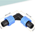 Durable Drip Irrigation Barbed Locking Fittings Elbow Couplings For 16mm Drip Tape Tubing Sprinkler System, blue 65mm details