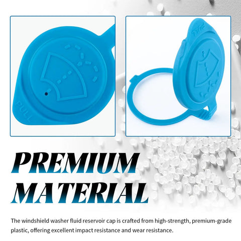 Windshield Washer Fluid Cap Replacement OEM 38513-SC4-672, blue plastic, designed for Acura RDX Honda Civic CR V, shown up close.