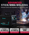 145 Amp 4 In 1 MIG Welder Dual Voltage 110V 220V Gas And Gasless Flux Core MIG Stick And Lift TIG in action
