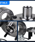Close-up of Front Wheel Bearing And Hub Assembly For Toyota Camry 1992 2003 Sienna 1998 2003 Avalon 1995 2004 Solara 1999 2003 Lexus Es300 1992 2003 RX300 1999 2003 Non ABS 5 Lugs Front Left And Front Right showing sealed bearing components