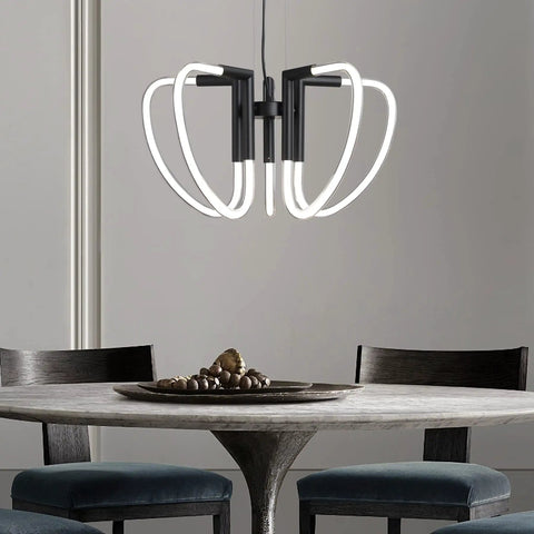 Dope Modern LED Pendant Chandelier With Remote Control Dimmable Hanging Light Fixture For Kitchen And Living Space