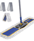 36 Inch Pro Grade Commercial Mop For Floor Cleaning With 3 Microfiber Pads, Heavy Duty Industrial Mop With 60 Inch Long Handle
