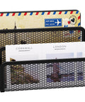 Three Compartment Metal Mesh Mail Organizer For Letters Folders And Office Supplies Desktop Mail Sorter For Home And Office Organization