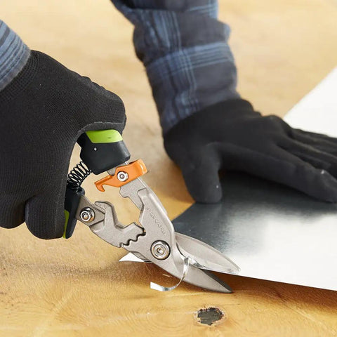 Real Ripper Heavy Duty Right Cut Aviation Snips For Smashing Sheet Metal And Vinyl With Zero Sweat Featuring Heat Treated Steel Blades And Easy Action Grip