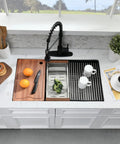 Undermount Bar Sink 15x19 In 16 Gauge Stainless Steel, Single Bowl For RV And Outdoor Kitchens, accessories shown above.