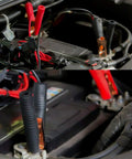 Heavy Duty Alligator Clamp Extension Cable To Female Cigarette Lighter Socket Adapter for direct battery connection in vehicle.