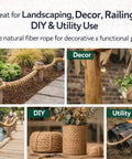 Natural Manila Rope 3 Strand Twisted Fiber for Landscaping and Decor, Rustic Indoor Outdoor Utility Rope 3/4 in x 200 ft uses