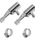 Go To Tool 2 Pack Quarter Inch Lock On Air Chuck Slick Thumb Press Design Tough As Nails Metal Build Zero Leak Seal with hose clamps