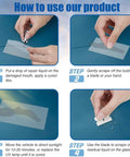 Instructions showing how to use Two Bottle Nano Glass Crack Repair Kit With Quick Repair Liquid For Chips And Cracks, Deep Dark Finish.