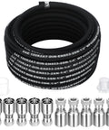 Hydraulic Hose Quarter Inch By Fifty Feet With Ten Pcs JIC Thirty Seven Degree Female And NPF Male Fittings coiled