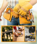 Man with tool belt and gloves; Ride On Car Conversion Kit With 20V Tool Battery Adapter For 12V To 24V Toys in use.