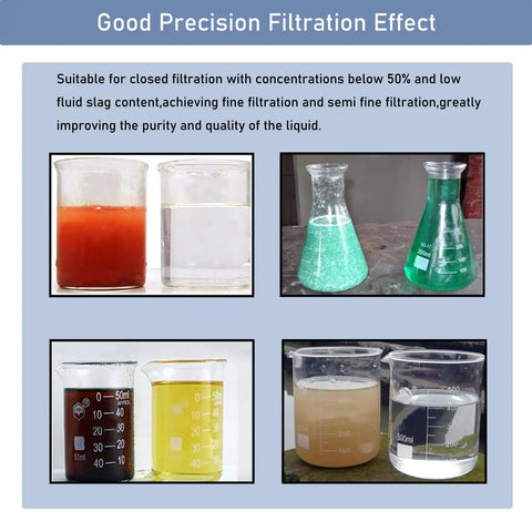 Samples showing good precision filtration effect, demonstrating liquid clarity from Heavy Duty Plate And Frame Filter Press Machine For Clarifying Peanut Soybean Oil, Stainless Steel 10 Layer Disc Setup With Beast Mode Durability And Straight Up Reliable Filtration, 1.5KW 110V.