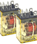 Two Pack 110 To 120 Volt AC Power Relay DPDT 10 Amp Plug In Socket Included For Easy Install In Industrial Control And DIY Automation Projects