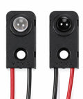 Front view of Through Beam Photoelectric Sensor 5mm IR Break Beam Counting Module with 30cm Cable and Rugged PVC Housing.