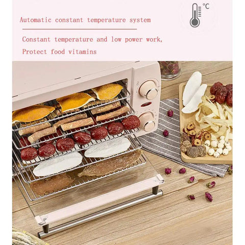 Rock Solid Five Layer Electric Food Dehydrator For Dried Fruit Fresh Veggie Chunks And Beef Jerky With Stainless Build and constant heating.