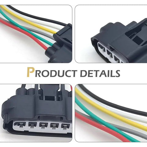 Close-up views of 2-Pack 6-Way Throttle Body Pigtail Connector Kit, 6 Pin TPS Sensor Harness, OEM Replacement 9098011858, Black Durable
