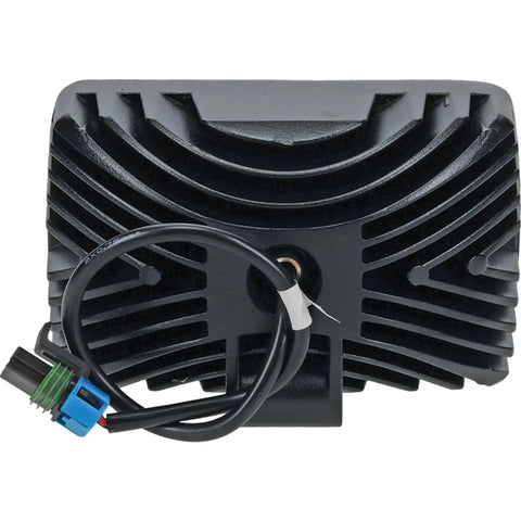 Back view of Beefy LED Combine Work Light 12V Flood Replacement For Case IH Tractors with magnetic mount and wiring connectors.