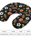 Women Memory Foam U Shaped Neck Pillow For On The Go Comfort with sports pattern, 29cm x 29cm x 10cm for travel use
