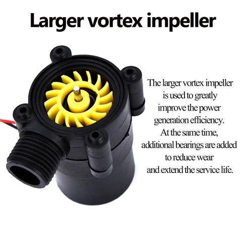 Detailed view of larger vortex impeller for Portable 3.5W Micro Hydroelectric Generator With Adjustable 4 Inch Water Turbine