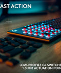 Full Size Wireless Gaming Keyboard Featuring Legit Clicky Switches And Seamless Tri Mode Pairing For PC Gamers Seeking Zero Latency Delays And Truly Smooth Customization Flow, showing low-profile GL switches.
