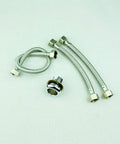 Flexible hoses and connector for Brushed Nickel Tub Deck Mount Faucet Set With Waterfall Tub Filler Three Handles Five Hole Design