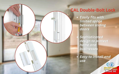 Double Bolt Sliding Glass Door Lock With Patented Tech For The Fam Family Safety And High Security Kid Safe Design Easy To Install Rugged Durable Build Virtually Burglar Proof White