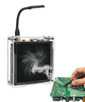 DIY Solder Fume Extractor Kit With LED Light And Filters for Smoke Absorption near a soldering circuit board