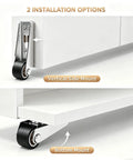 4 Pack Hella Durable Vertical Track Roller Wheels installation options for barn doors and cabinets with vertical and bottom mounts.