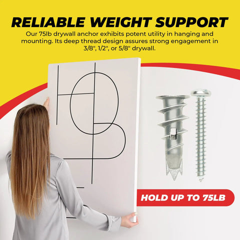 Heavy Duty Zinc Self Drilling Drywall Anchor Kit With Screws Dead Simple Mounting For Hollow Walls Straight Forward Install Zero Sweat Prep Work Smooth Home Fixes 10 Pack