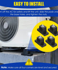 4 Pack Rubber Vibration Isolator Mounting Brackets For Outdoor Mini Split Air Conditioners installation diagram