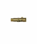 Side view of Pro Grade Timer Controlled Condensate Drain for Air Tanks with 115V power, heavy duty brass body and one half inch NPT.