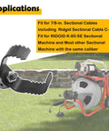Tough As Nails 3 Inch Sharktooth Root Cutter Head compatible with Ridgid K-60 drain machines, shown with sectional cable.
