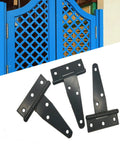 Six Pack Galvanized T Hinges Slotted Triangular Door Hinges 7.9 Inch Heavy Duty Rustproof Iron Construction Replacement Cabinet Hardware
