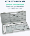20 Inch Digital Caliper With 6 Inch Jaw Depth All Metal Frame Large LCD Display in protective storage case