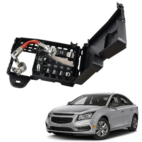 High Octane Fuse Box Battery Terminal With Durable Cover, ABS resin, compatible with 2011 to 2015 Chevy Cruze, open view.