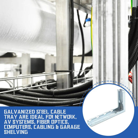 Heavy Duty 4 Pack L Brackets For Wire Mesh Cable Tray Wall Mount Zinc Plated Steel Rack Hardware Rock Solid Hold Dead Simple Cable Management No Hassle Setup Tight Fit