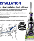 Replacement Belt Set For ProHeat 2X Revolution Pet Pro Carpet Cleaner 4Pack installation guide with diagram and belts
