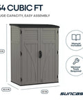 Weatherproof Outdoor Storage Cabinet Vertical Shed With Lockable Padlock-Ready Handles 54 Cu Ft Capacity