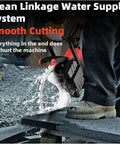 8900W Monster Power Electric Concrete Saw Killer Wet Cut For Granite Stone Includes Pump Water Line Titanium Blade For Wall Grooving And Masonry 220V Pro Gear Dust Suppression Build with water spraying while cutting granite