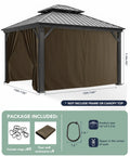 Outdoor Waterproof Gazebo Curtains 4 Panel Privacy Sidewalls With Zipper Universal Replacement For 10x10 To 12x14 Gazebos