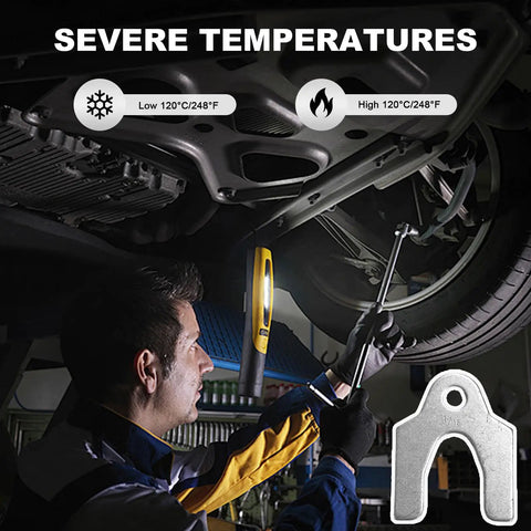 Mechanic using 144 Piece Car Alignment Shim Assortment Kit With 1/64 1/32 1/16 And 1/8 Inch Shims under car in workshop