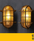 Nautical Brass Bulkhead Wall Light Shade Only For Outdoor And Indoor Use IP65 Waterproof Industrial Retro Vibe Mid Century Modern Decor