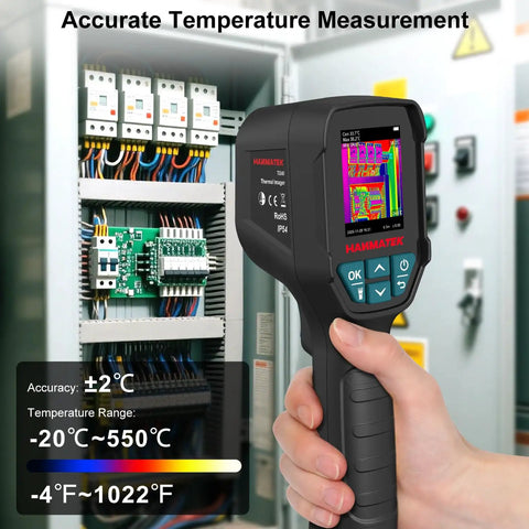 Person using Thermal Imager With TISR 240 By 240 For Pro Grade Sharper Detail 96 By 96 VOx Sensor For Precise Temperature Wide Range