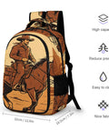 Desert Cowboy Horse Sunset Print Backpack For Unisex Everyday Use, large capacity, durable polyester, retro style adventure bag