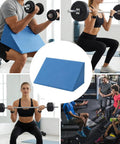 Curl Pad For Barbell Home Gym Arm Day Workout showing blue cushioned bicep support in use during exercise