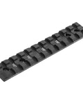 Heavy Duty Ruger 10/22 Picatinny Rail Mount With Sleek Matte Black Finish Machine Milled From Solid Aircraft Aluminum, eleven slots view.