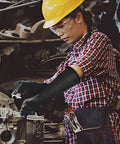 Kick Some Serious Grime With These Xl 14 Inch Latex Chemical Resistant Gloves Heavy Duty Rubber Kitchen Gear in use during mechanical work.